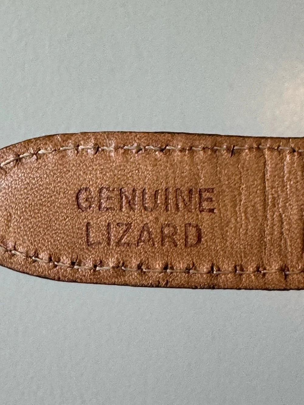 Vintage Cole Haan Genuine Lizard & Canvas Belt Burgundy Brown Size 32⁠